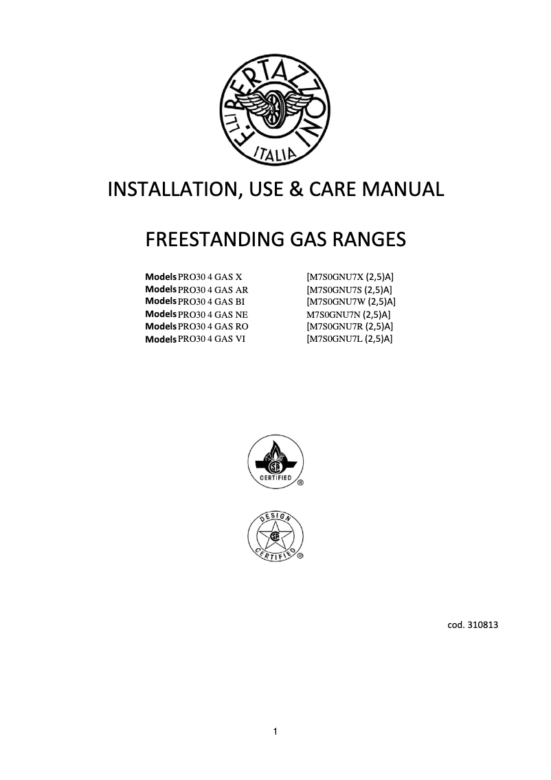 Image de la première page du manuel de l'appareil PRO30 4 GAS NE