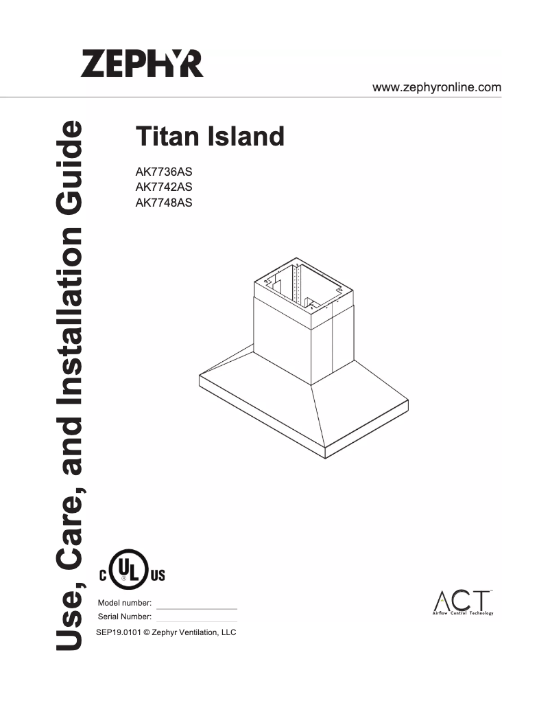 Page n°1 - Manuel utilisateur Zephyr Titan Island AK7748AS