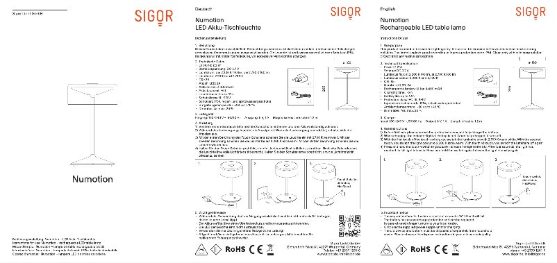 Page 1 de la notice Manuel utilisateur SIGOR Numotion