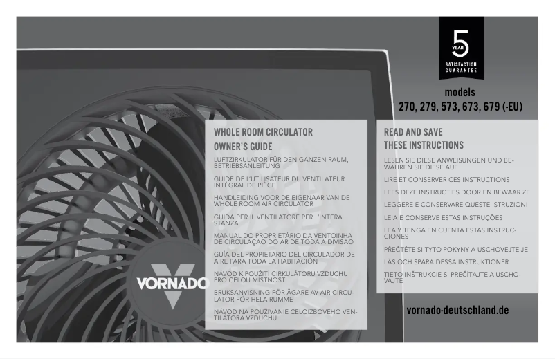 Page 1 de la notice Manuel utilisateur Vornado 573