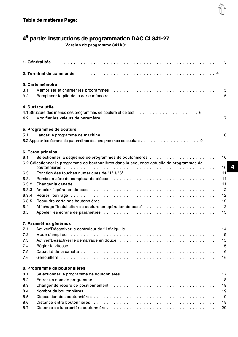 Page n°1 - Guide d'installation Dürkopp Adler 841-27