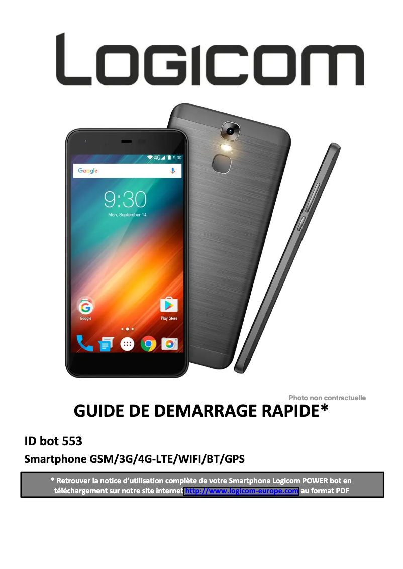 Page 1 de la notice Manuel utilisateur Logicom ID Bot 553