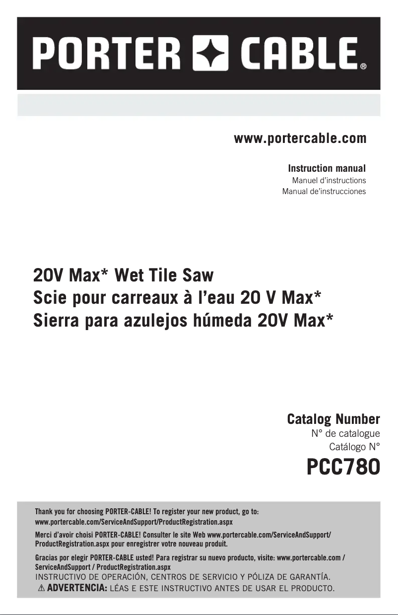 First page image of the manual for PCC780