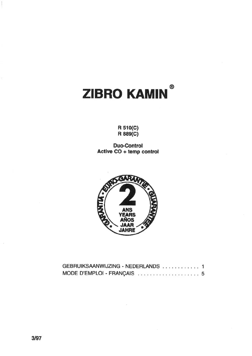 Page n°1 - Manuel utilisateur Zibro Kamin R 889 C