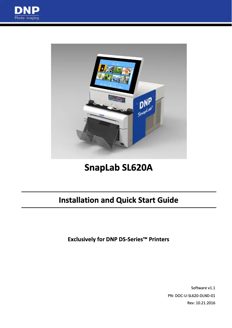 Image de la première page du manuel de l'appareil SnapLab SL620A