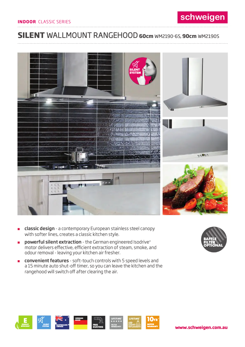Page 1 de la notice Fiche technique Schweigen WM2190-6S