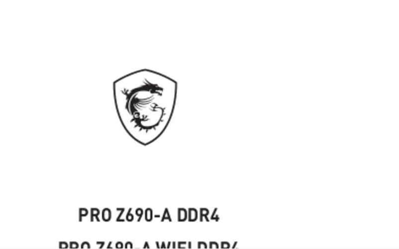 Image de la première page du manuel de l'appareil Pro Z690-A DDR4