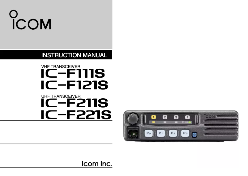 Page n°1 - Manuel utilisateur ICOM IC-F111S