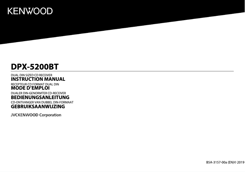 Page 1 de la notice Manuel utilisateur Kenwood DPX-5200BT