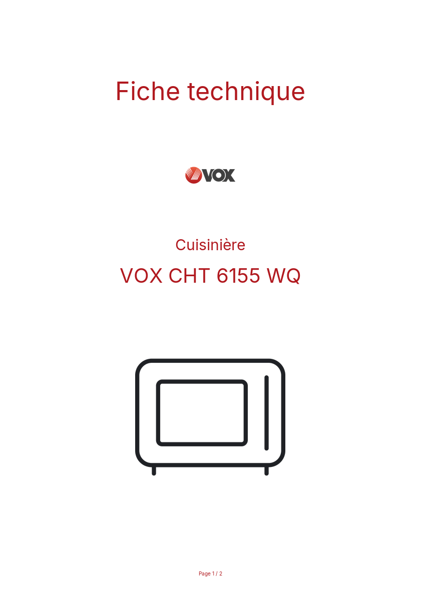 Image de la première page du manuel de l'appareil CHT 6155 WQ