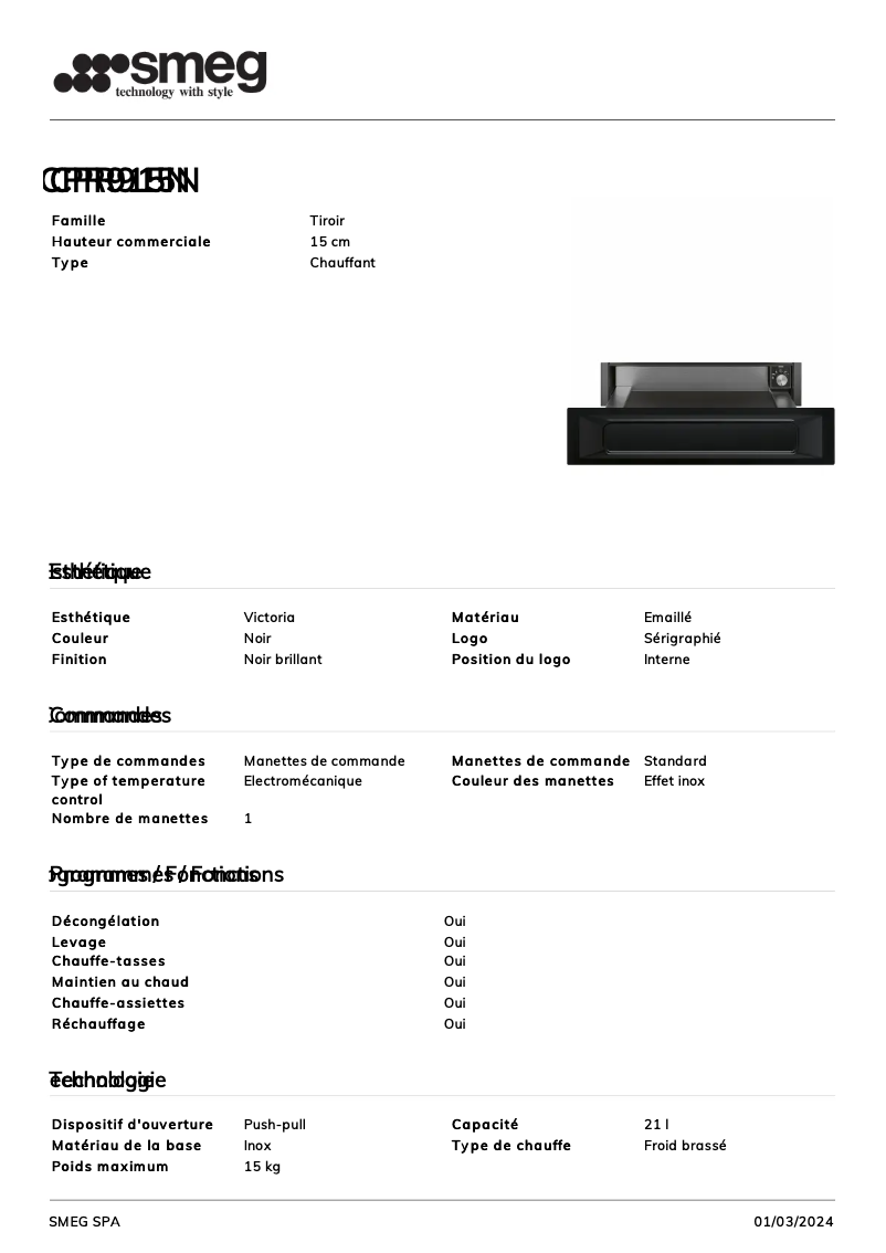 Image de la première page du manuel de l'appareil CPR915N