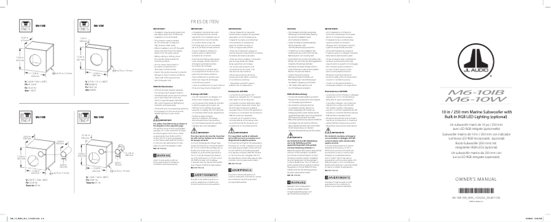 Page n°1 - Manuel utilisateur JL Audio M6-880ETXv3
