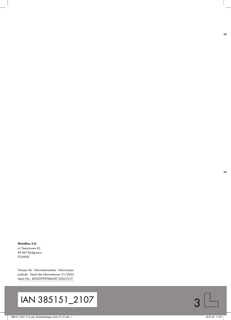 Image de la première page du manuel de l'appareil IAN 385151