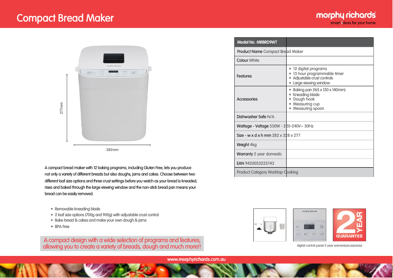 Image de la première page du manuel de l'appareil MRBRD9WT