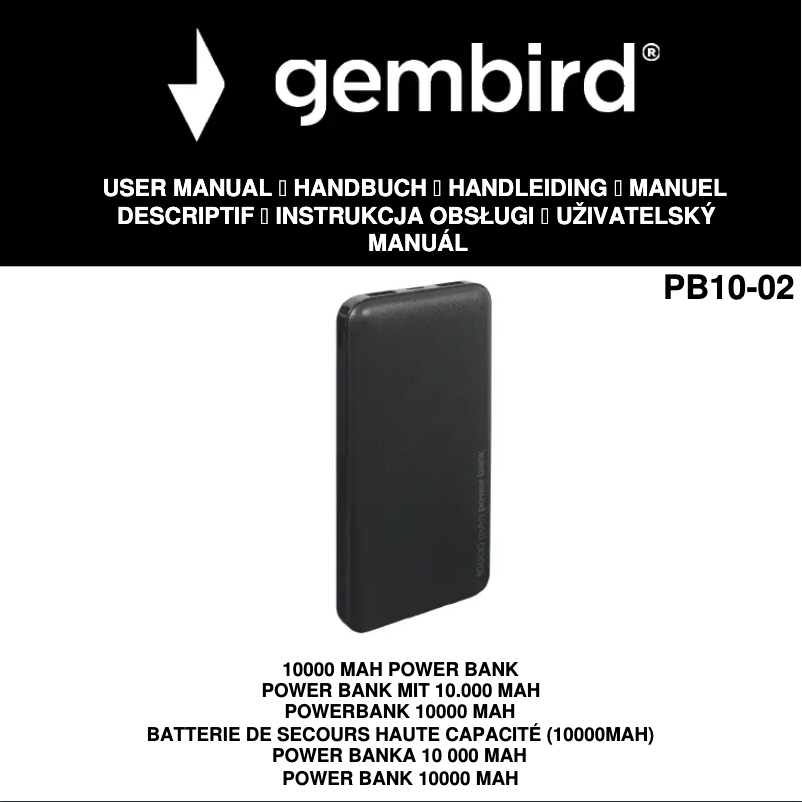 Page n°1 - Manuel utilisateur Gembird PB10-02
