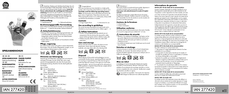 Page 1 de la notice Manuel utilisateur Playtive IAN 277420