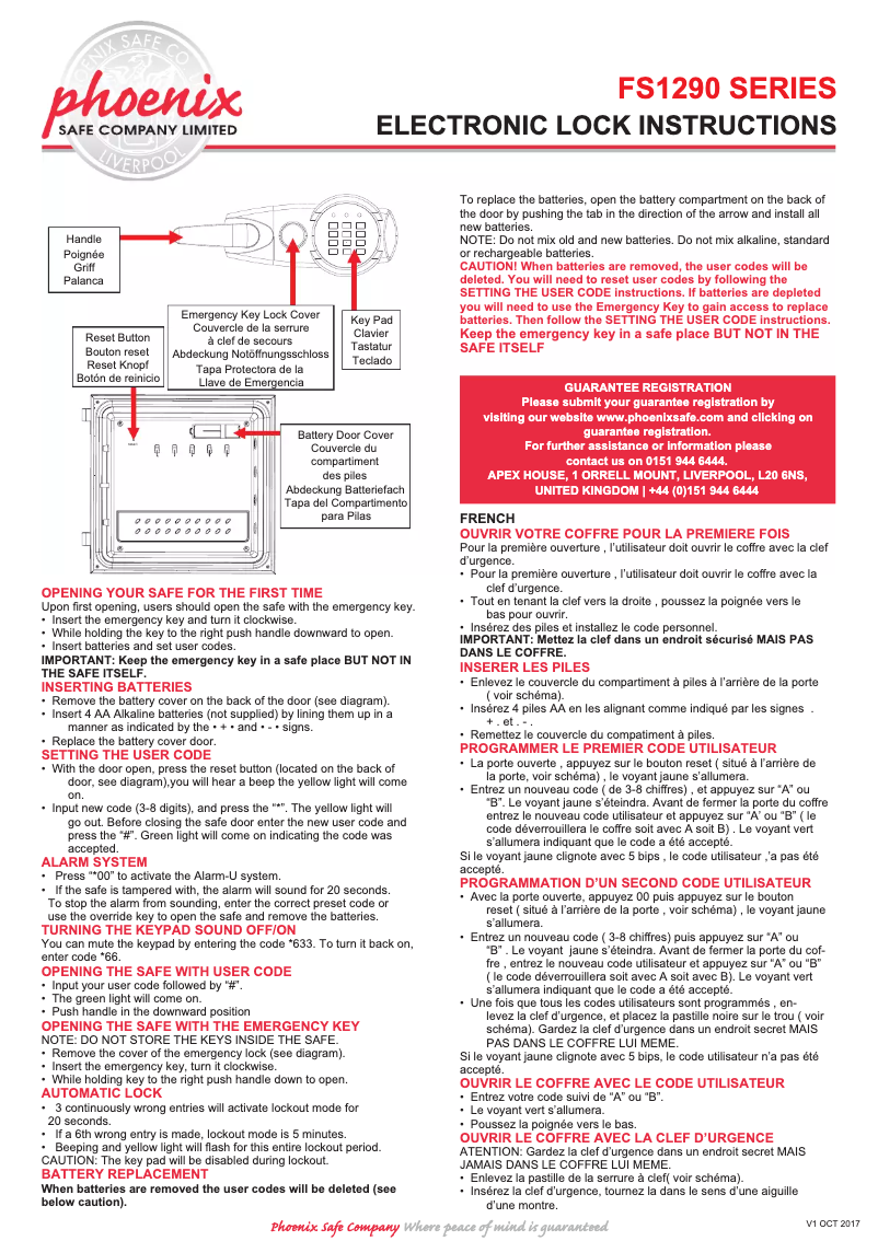 Page 1 de la notice Manuel utilisateur Phoenix Titan Aqua FS1292E