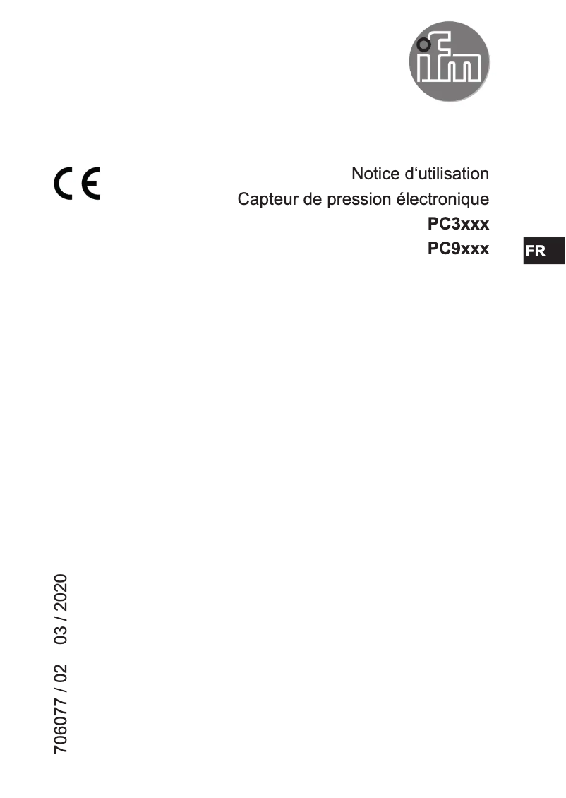 Page 1 de la notice Manuel utilisateur IFM PC3553