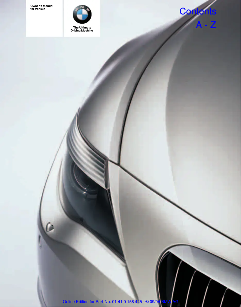 Page 1 de la notice Manuel utilisateur BMW 645Ci Convertible (2005)