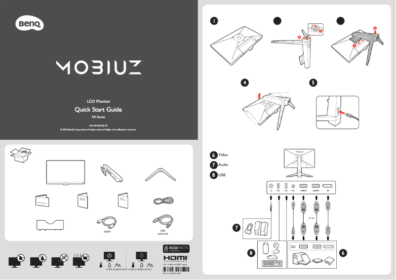 Page n°1 - Guide de démarrage rapide BenQ EX240