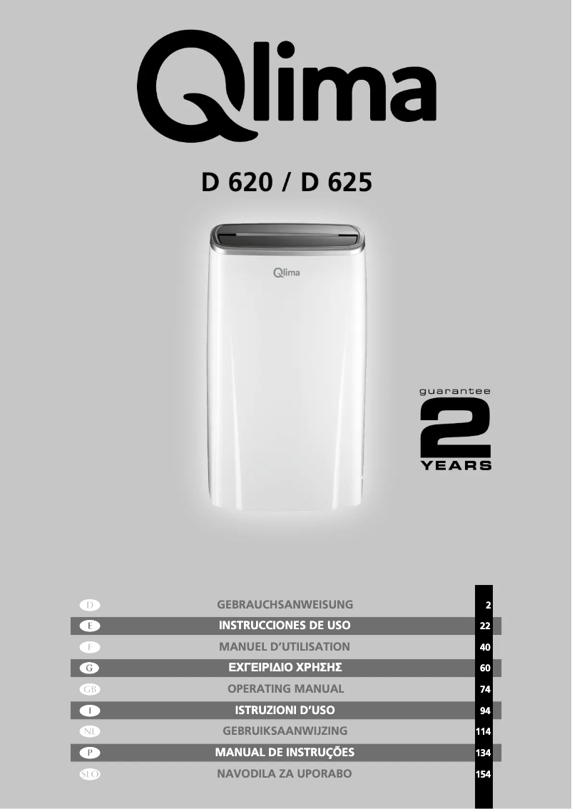 Page n°1 - Manuel utilisateur Qlima D620