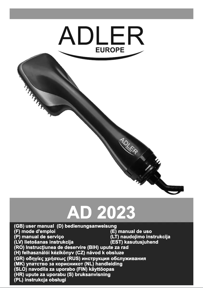 Page 1 de la notice Manuel utilisateur Adler AD 2023