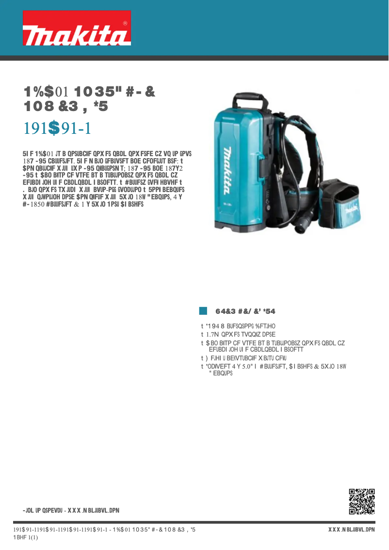 Page n°1 - Manuel utilisateur Makita 191C91-1