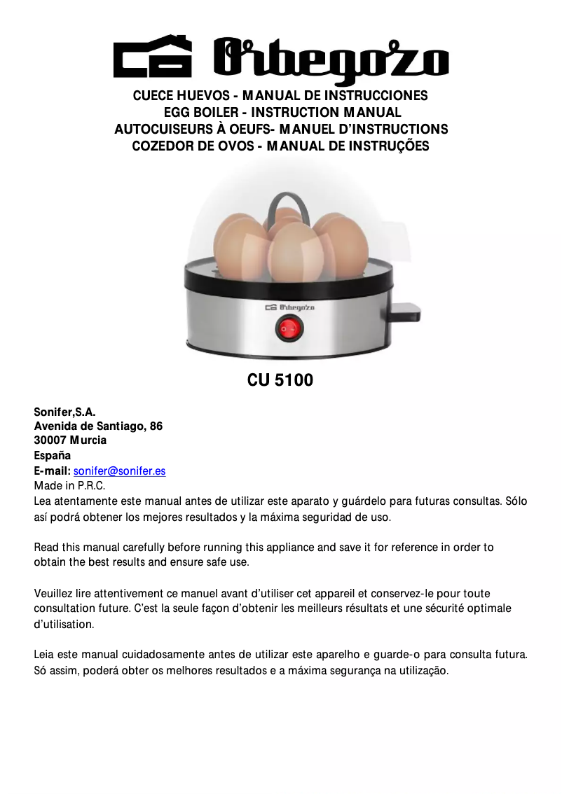 Image de la première page du manuel de l'appareil CU 5100