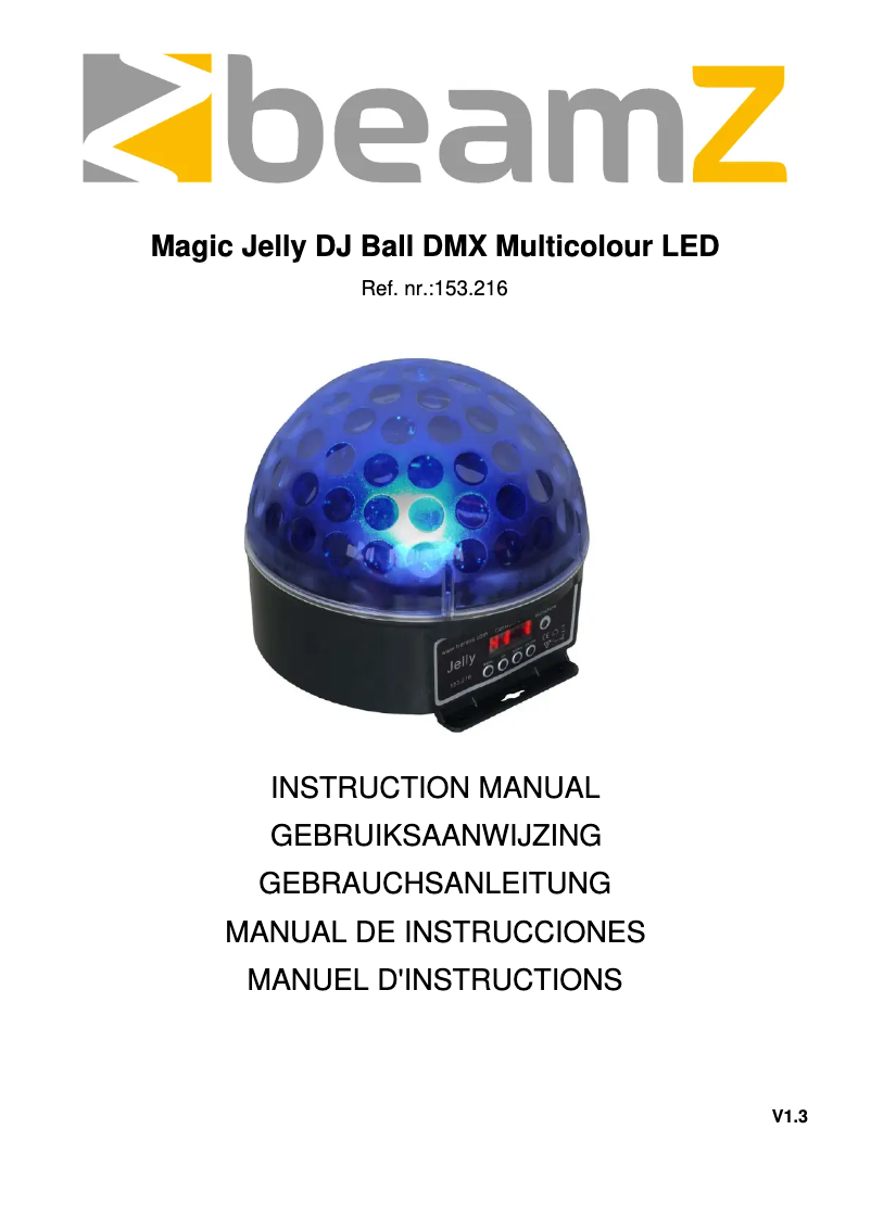 Page n°1 - Manuel utilisateur BeamZ Magic Jelly DJ Ball 153.216
