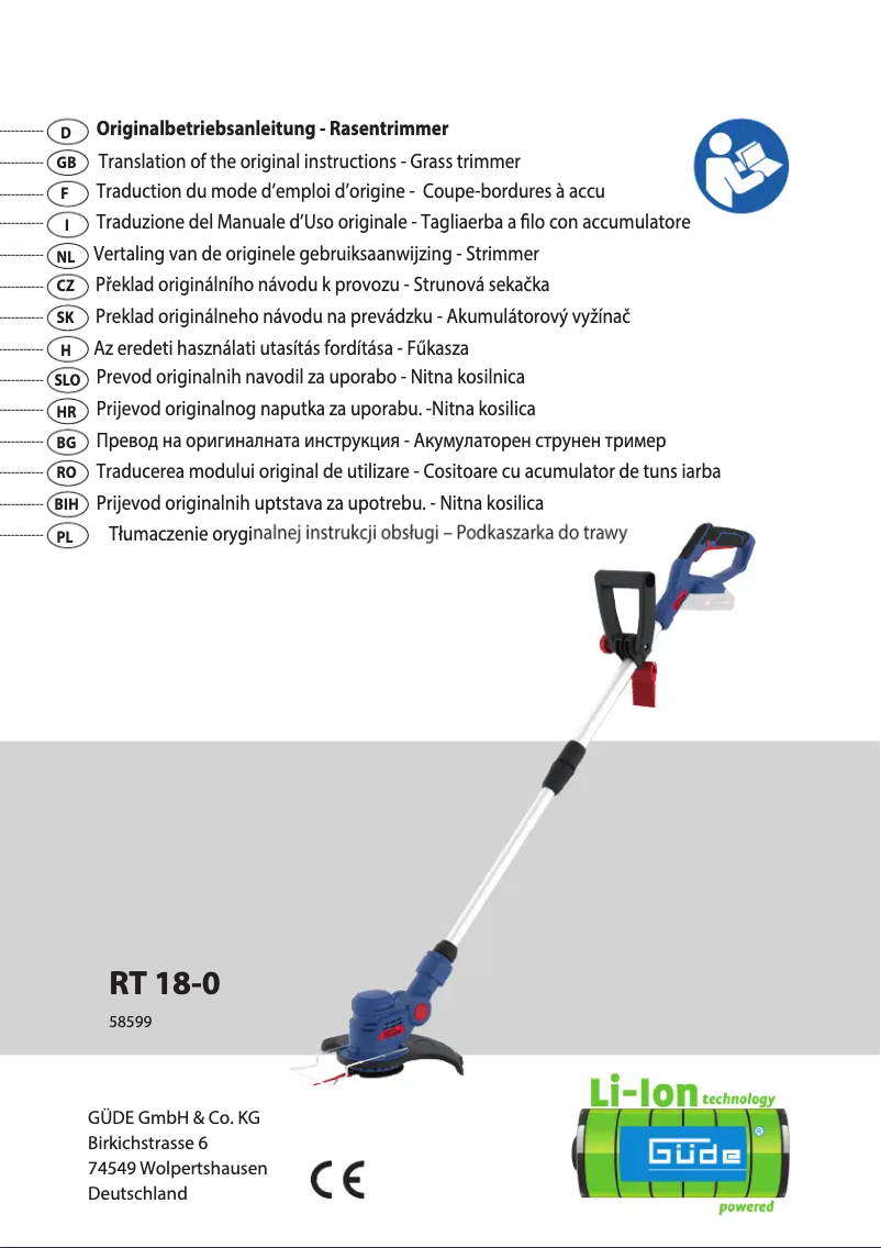 Página 1 del manual Manual de usuario Güde RT 18-201-05