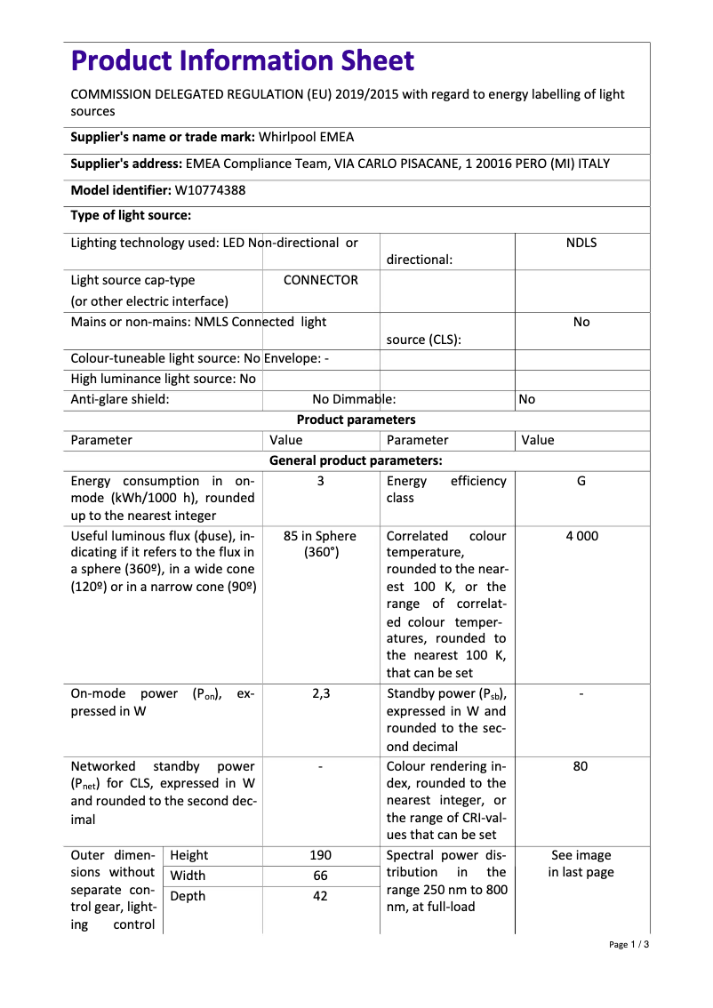 Image de la première page du manuel de l'appareil H8 A2E W 1