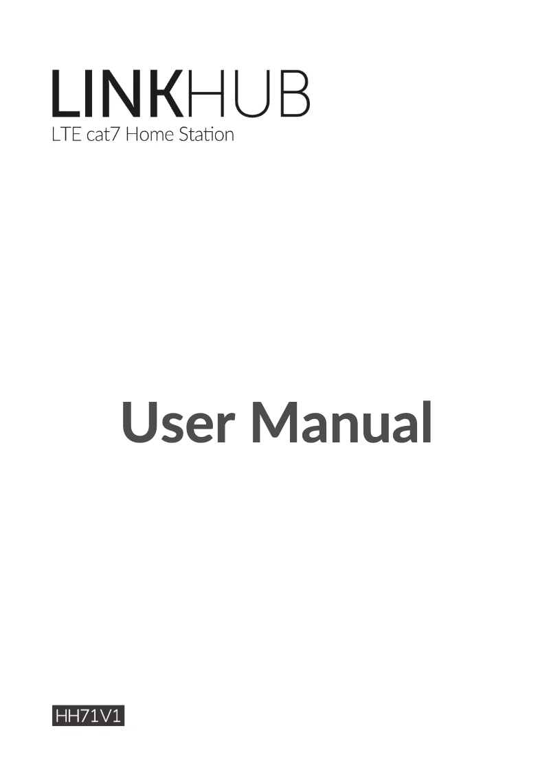Image de la première page du manuel de l'appareil LinkHub HH71