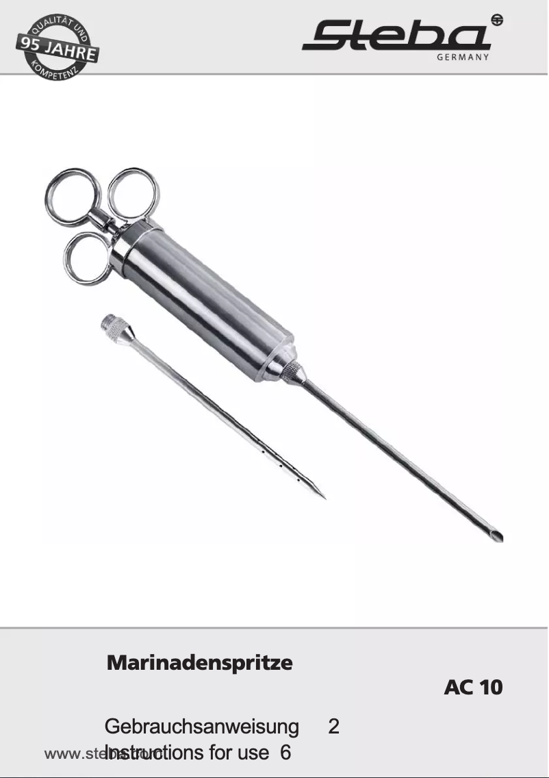Page n°1 - Manuel utilisateur Steba AC 10
