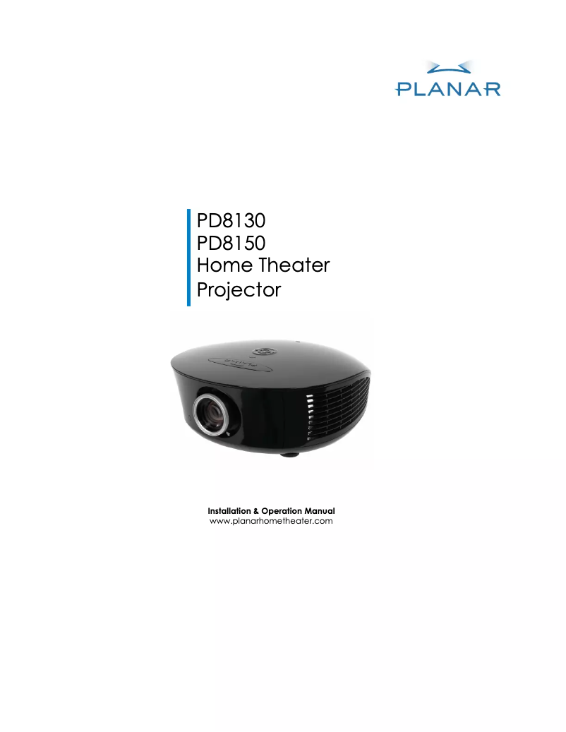 Page n°1 - Manuel utilisateur Planar PD8130