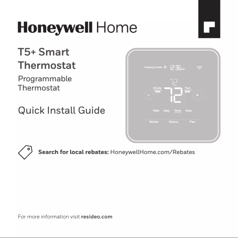 Page 1 de la notice Manuel utilisateur Honeywell RCHT8610WF2006/W