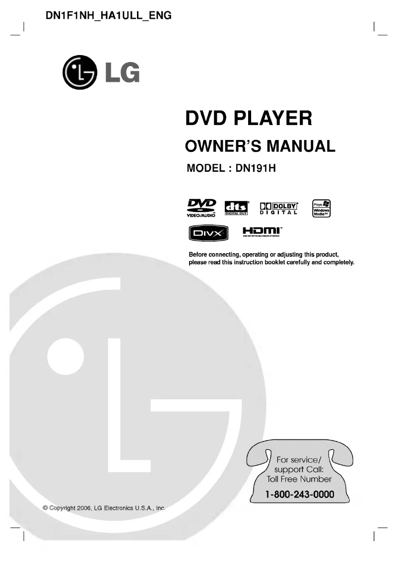 Page 1 de la notice Manuel utilisateur LG DN191H