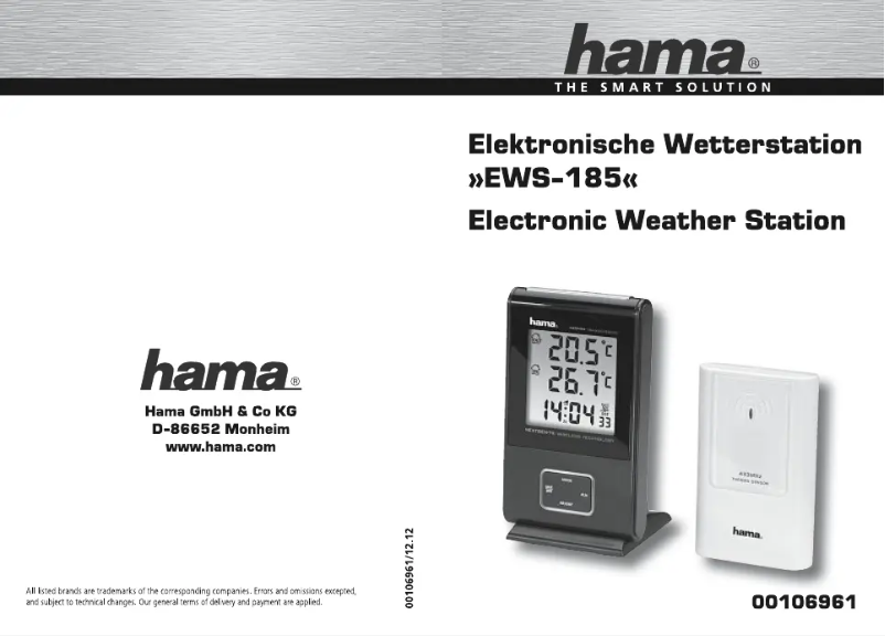 Imagen de la primera página del manual del dispositivo EWS-185