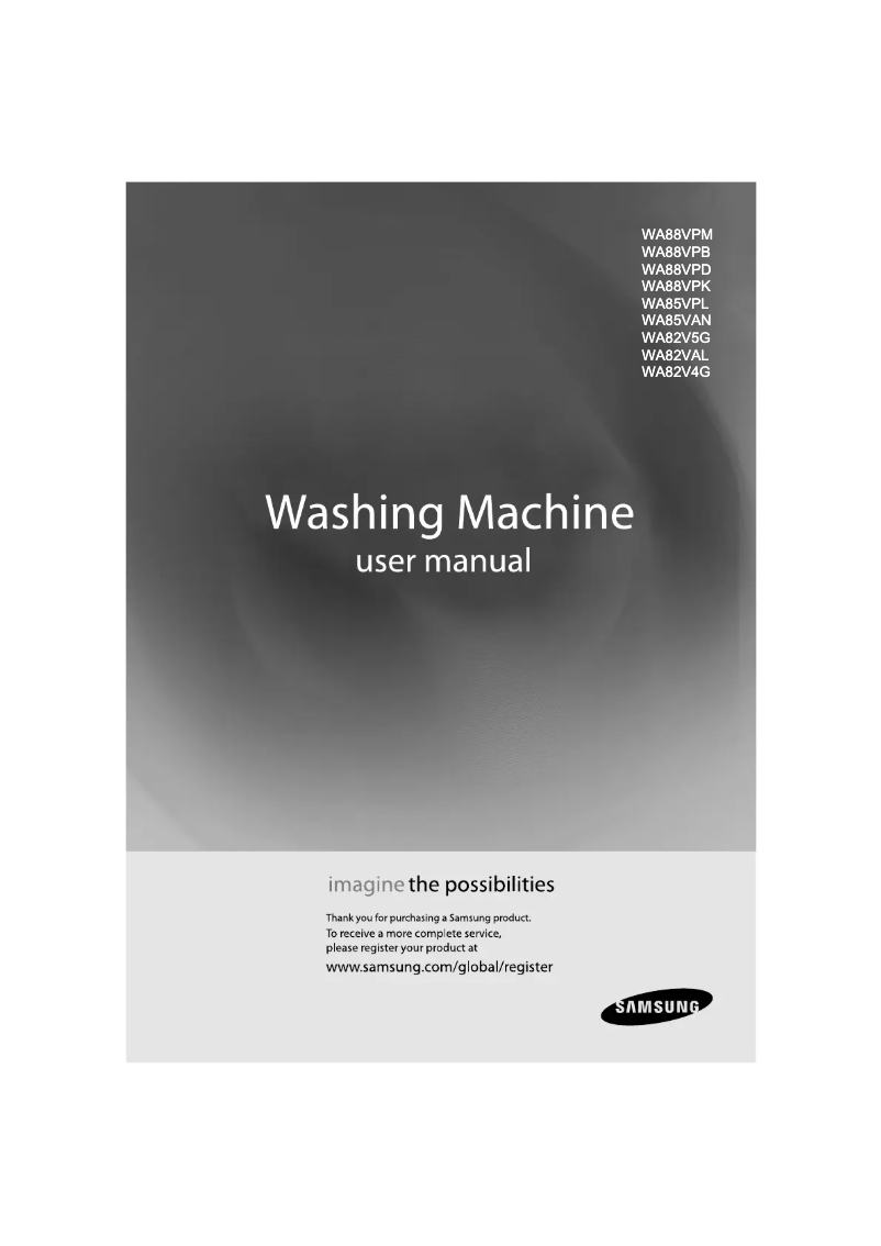 Page 1 de la notice Manuel utilisateur Samsung WA80VALEC