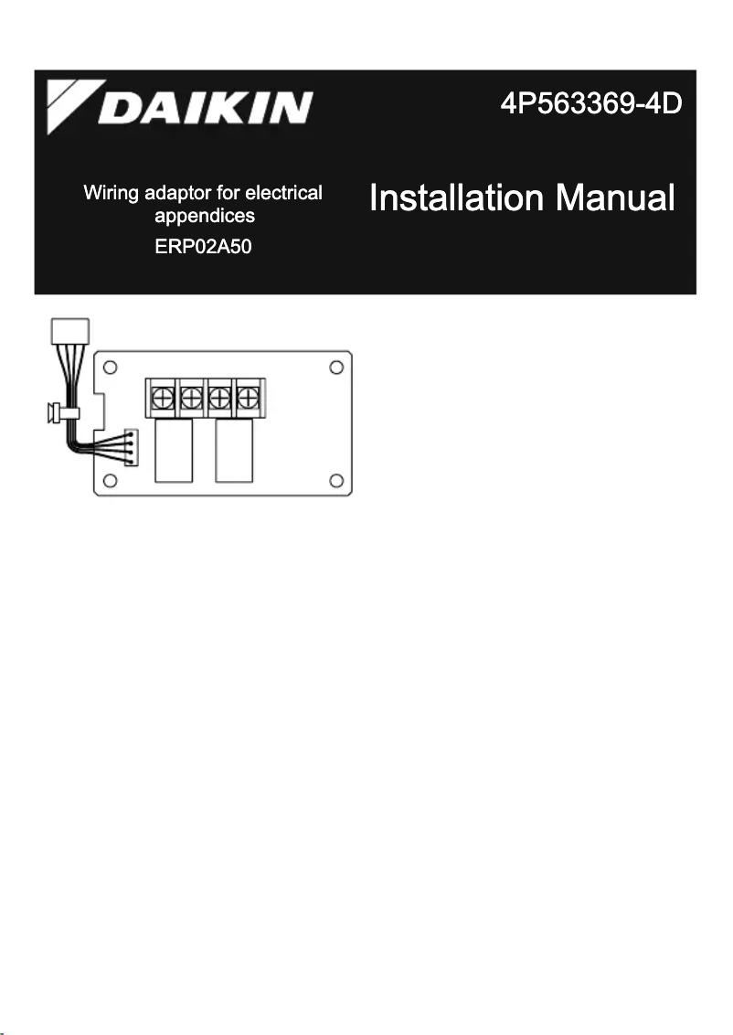 Page 1 de la notice Manuel utilisateur Daikin ERP02A50