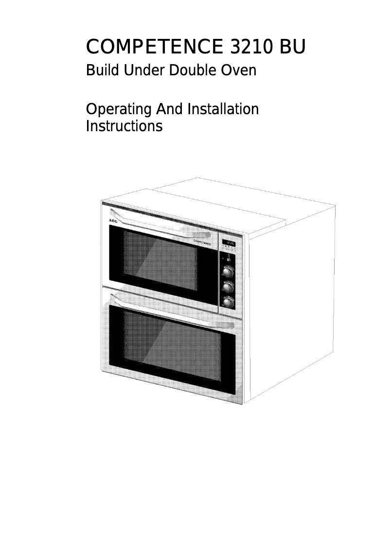 Page n°1 - Manuel utilisateur AEG Competence 3210 BU-w