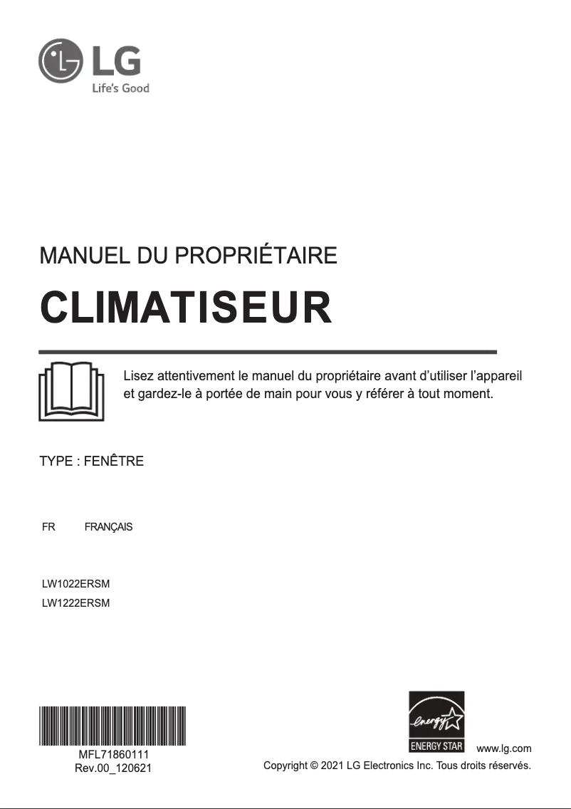 Image de la première page du manuel de l'appareil LW1222ERSM