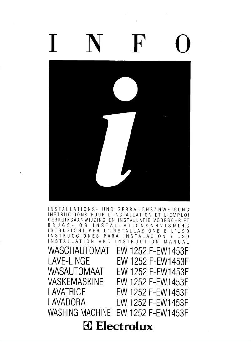 Page 1 de la notice Manuel utilisateur Electrolux EW1252F