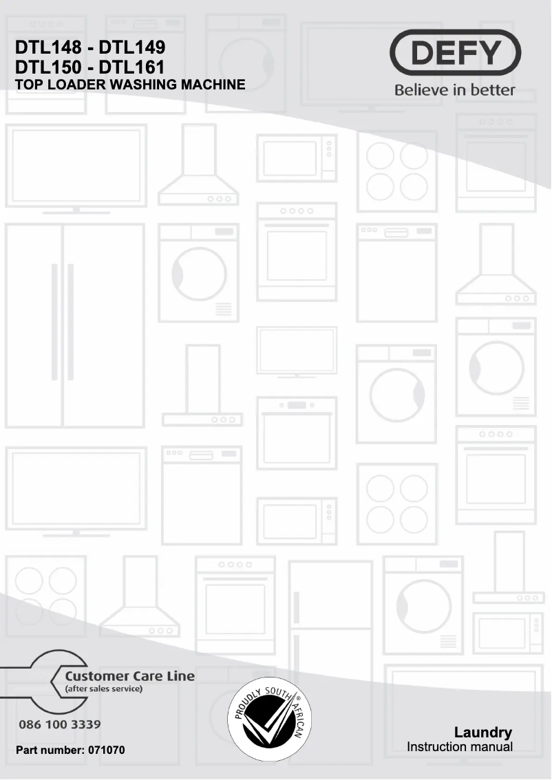Page 1 de la notice Manuel utilisateur Defy DTL150
