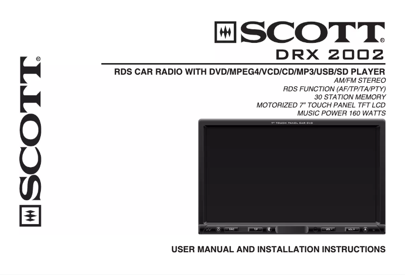 Page 1 de la notice Manuel utilisateur Scott DRX 2002