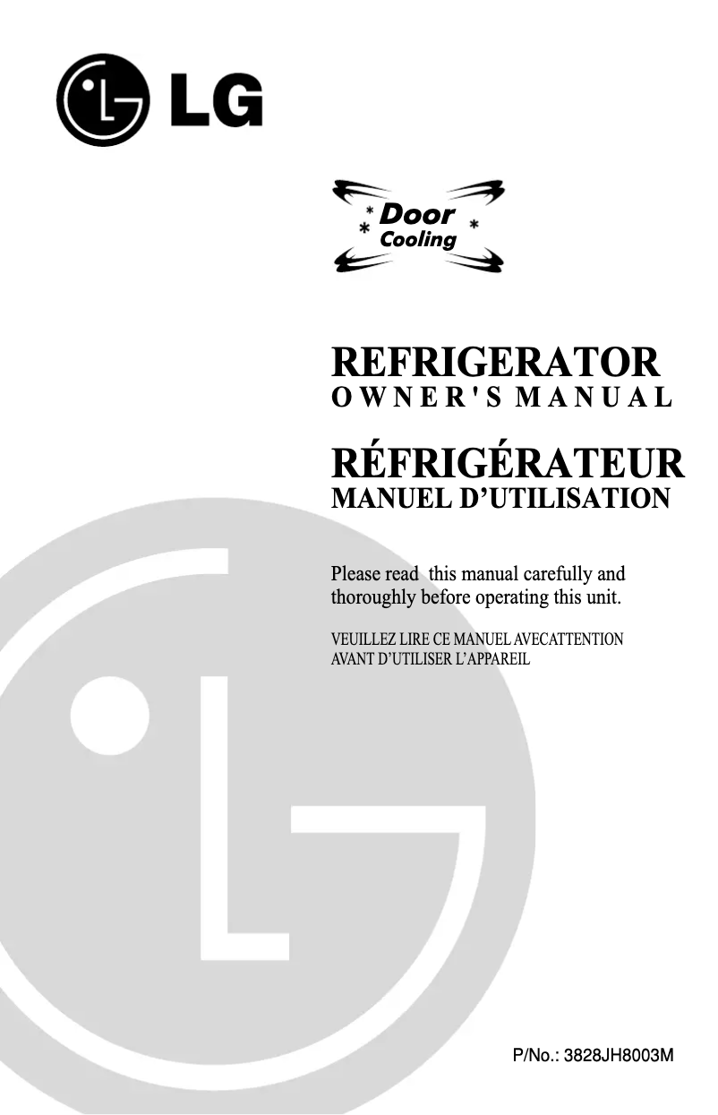 Page 1 de la notice Manuel utilisateur LG GR-201TPPX