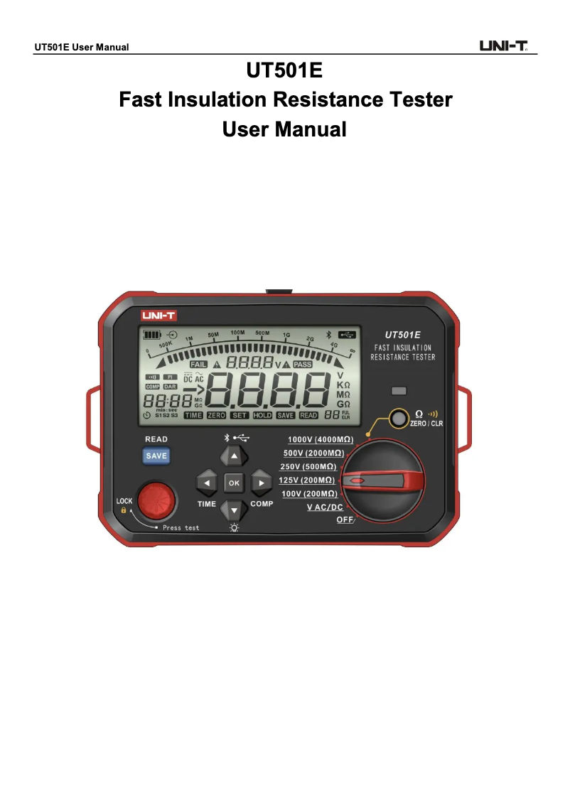 Image de la première page du manuel de l'appareil UT501E