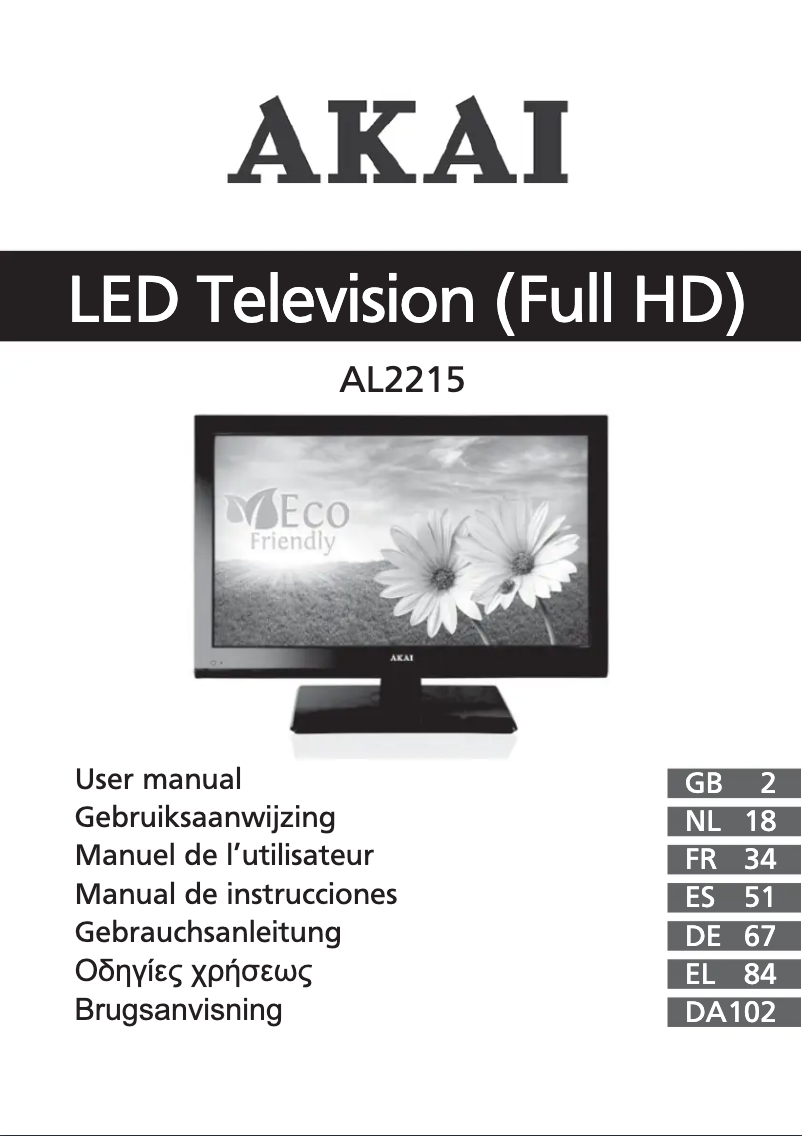 Page 1 de la notice Manuel utilisateur AKAI AL2215