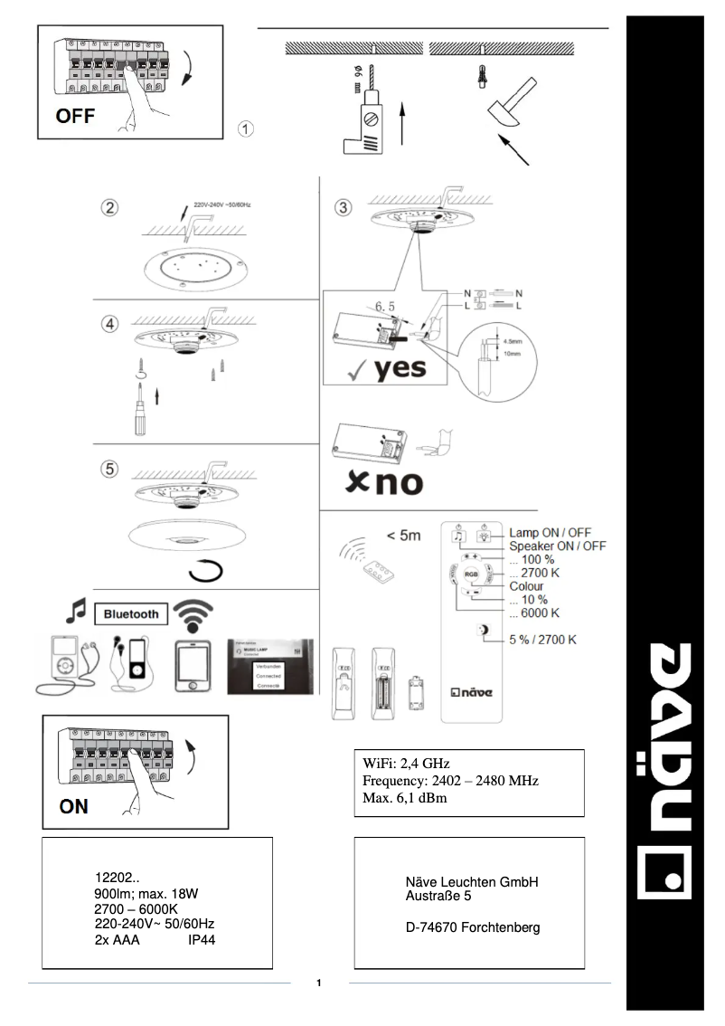 Image de la première page du manuel de l'appareil Nashville