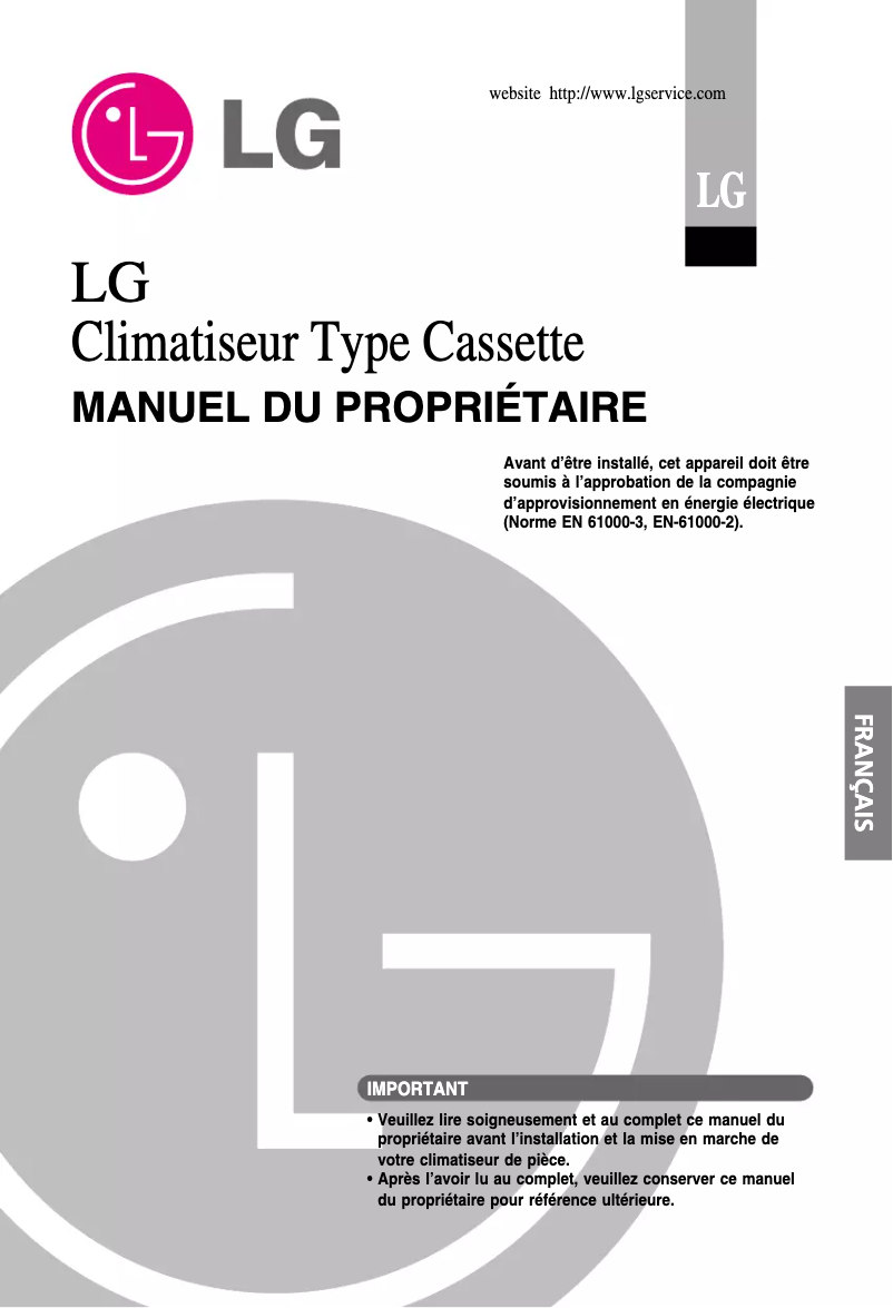 Page n°1 - Manuel utilisateur LG LTUC1260HL