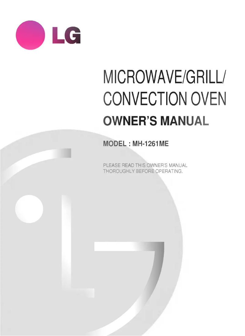 Page 1 de la notice Manuel utilisateur LG MH-1261ME